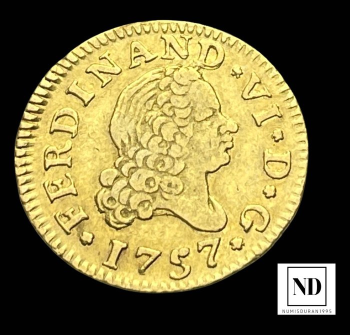 Kongeriget Spanien. Fernando VI (1746-1759). 1/2 Escudo 1757 - Madrid