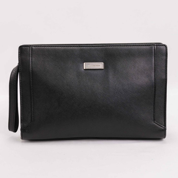 Burberry - Black Leather Clutch - Håndtaske uden hank