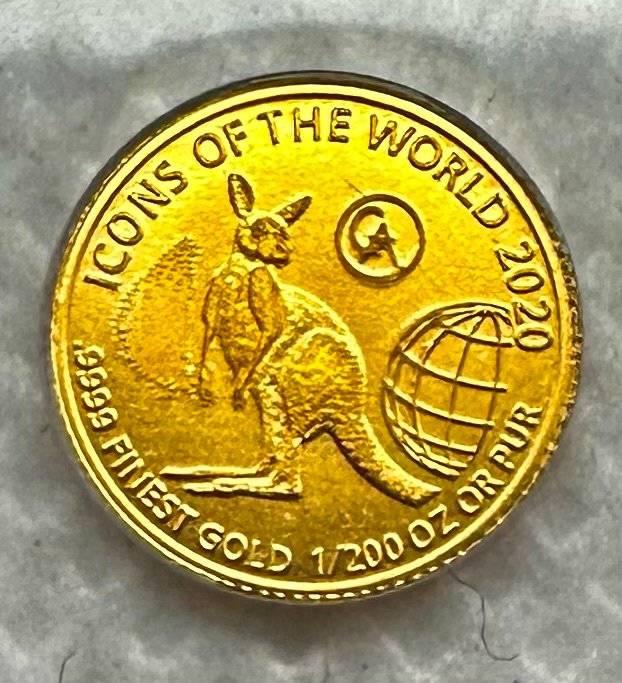 Rwanda. 10 Amafranga 2020 Icons of the World - Kangaroo, 1/200 Oz (.999)  (Ingen mindstepris)