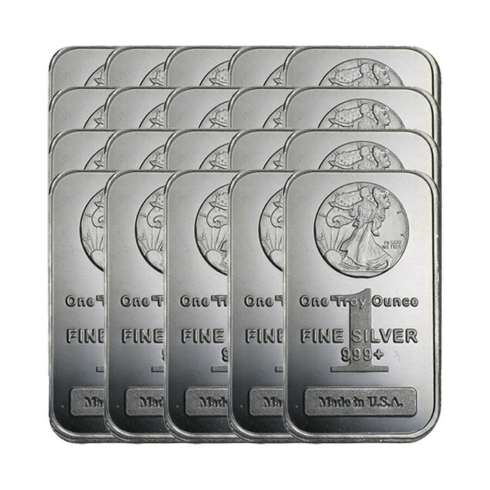 20 Troy Ounce - Sølv 999 - 20 x 1 oz Walking Liberty