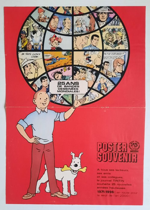 Tintin (magazine) - 65 Udgaver med omslag af Hergé og hans atelier + kalendere + tillæg - Første belgiske udgave - 1949/1986