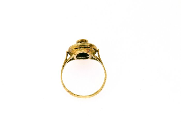 n - 18 kraat Gulguld - Ring - 0.12 ct Diamant - Safirer