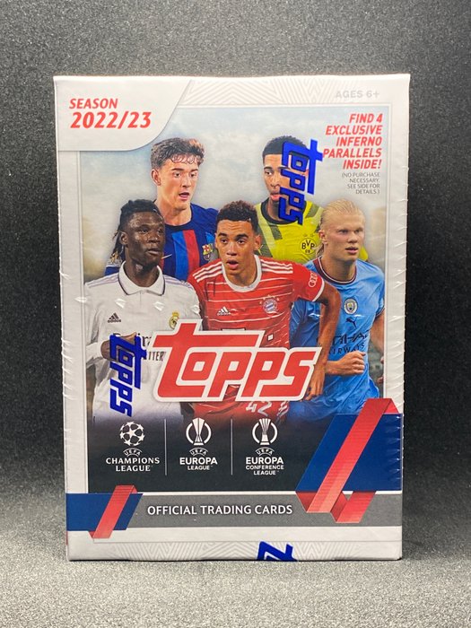 2022/23 - Topps - UEFA Champions League -Autograph! - Erling Haaland Lionel Messi Bellingham - 1 Sealed box