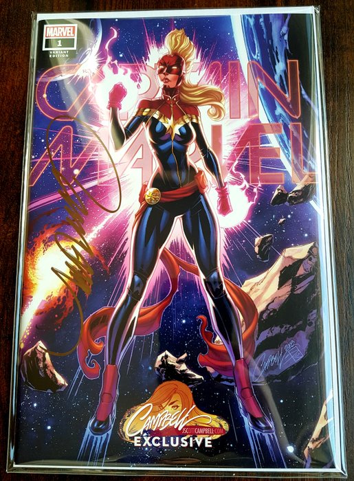 Captain Marvel #1 BIG KEY ISSUE ! Emerald City Comic Con Exclusive !! Totally SOLD OUT ! - Signed by J.Scott Campbell ! LIMITED only 1000 copies !! - 1 Signed comic - Første udgave