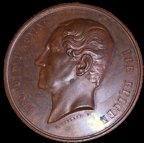 Belgien Bronze medal 'Rederijkerskamer De Wyngaerd te Brussel' by N Dargent ND ca 1851