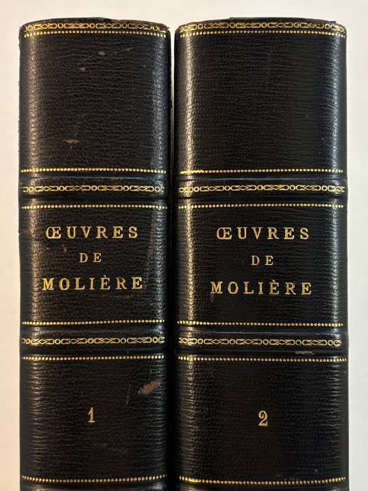 Molière / Tony Johannot / Maylander [Reliure signée] - Oeuvres de Molière. Précédées d'une Notice sur sa vie et ses ouvrages de Sainte-Beuve - 1835-1836