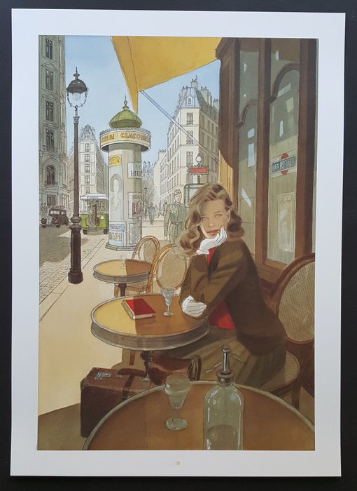 Gibrat, Jean-Pierre - 1 Offset Print - Le vol du corbeau - Jeanne auf der Terrasse - 2006