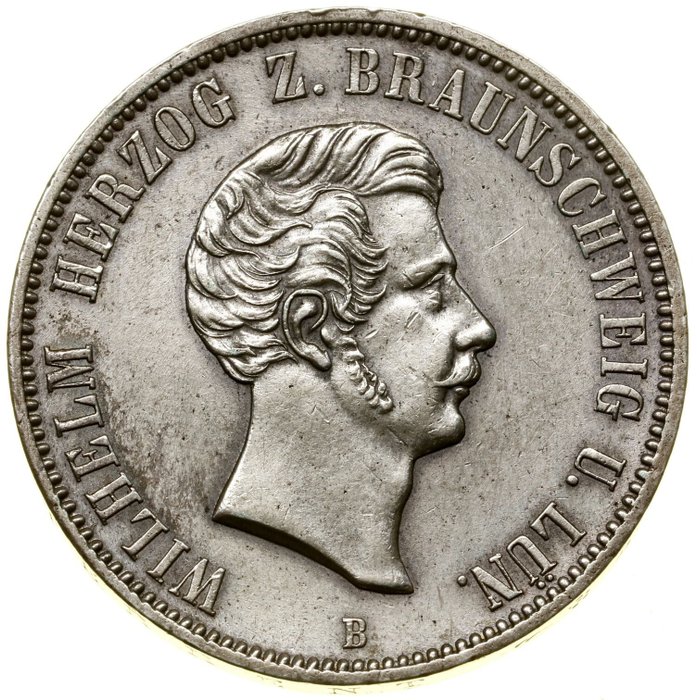 Tyskland, Brunswick-Wolfenbüttel Wilhelm IV (1831–1884). Thaler 1853, Mintage ONLY 24.148