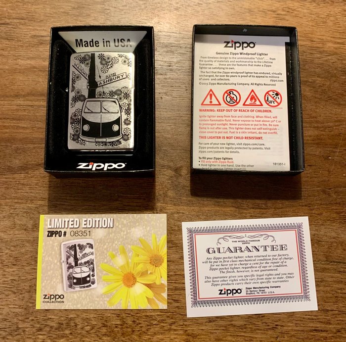 Zippo - FLOWER POWER - Lommelighter - Stål (rustfrit)