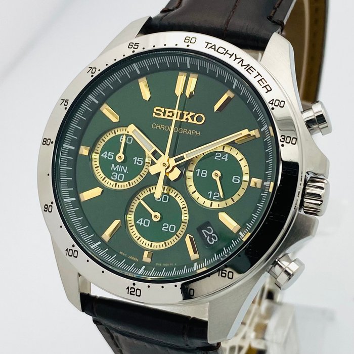 Seiko - Seiko Chronograph Green dial 100m. Date Tachymeter - Ingen mindstepris - Mænd - 2011-nu