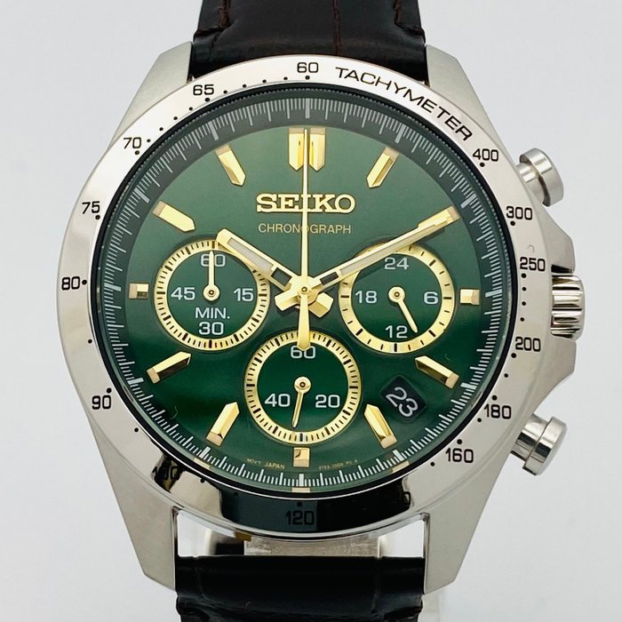 Seiko - Seiko Chronograph Green dial 100m. Date Tachymeter - Ingen mindstepris - Mænd - 2011-nu