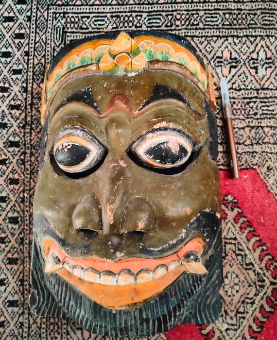 Stor Dæmonmaske Bali - 37 x 27 cm - Indonesien  (Ingen mindstepris)