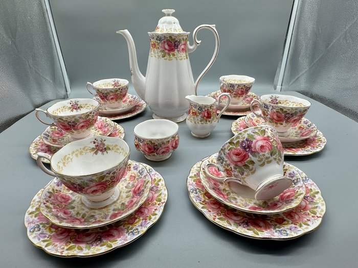 Hochwertiges Royal Albert - Serena - Bone China Kaffeeservice,21 teilig - Exquisite Sammlumg - Kaffesæt til 6 (21) - Porcelæn