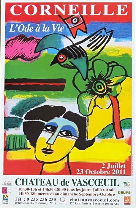 Guillaume Corneille (1922-2010) - Lot de 4 affiches L'Ode à la vie, Un Cobra dans le Val d'Oise, Corneille en Karel Appel, Rigoletto