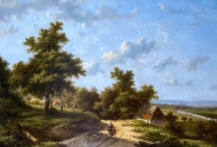 Jan Evert Morel II (1835-1905) - A Dutch summer landscape