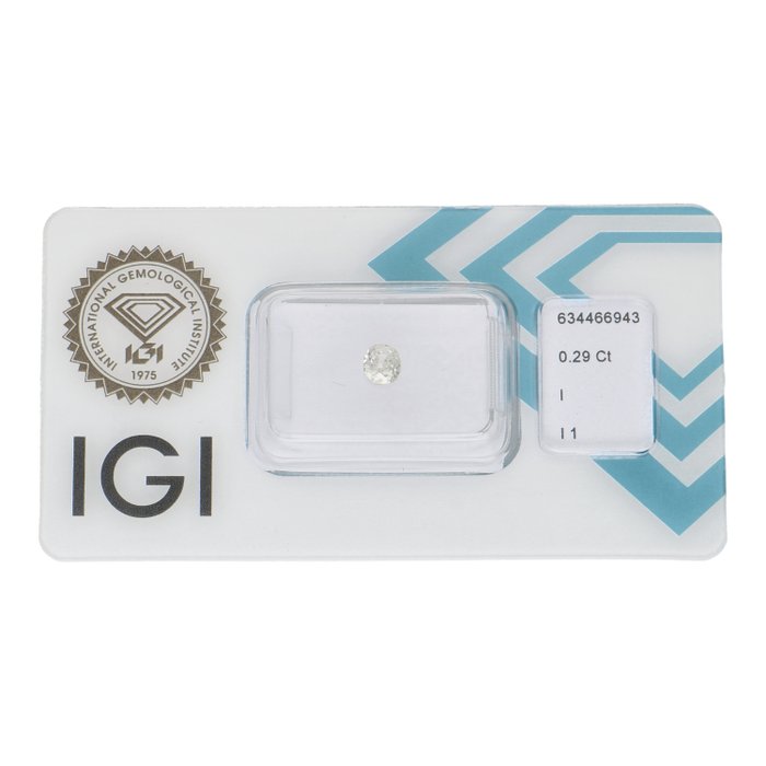 Ingen mindstepris - 1 pcs Diamant  (Natur)  - 0.29 ct - Rund - I - I1 - International Gemological Institute (IGI) - Gammelt europæisk snit