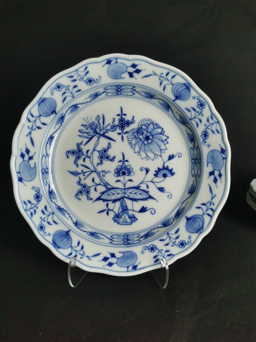 Meissen - 6 Piatti - D21.5 cm - Cipolla blu “Zwiebelmuster” - 1 Wahl. - Middagsservice (6) - Porcelæn