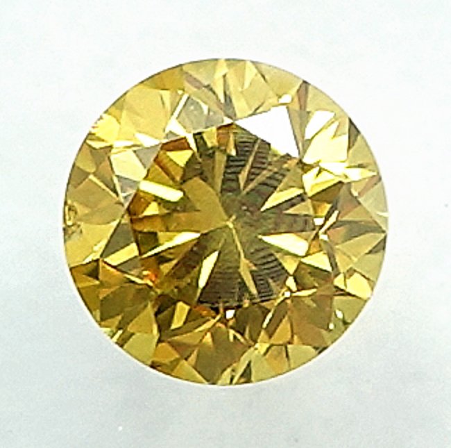 Ingen mindstepris - 1 pcs Diamant  (Naturfarvet)  - 0.18 ct - Fancy intense Gul - SI2 - International Gemological Institute (IGI)