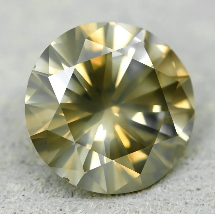 1 pcs Diamant  (Naturfarvet)  - 111 ct - Fancy Gullig Grå - SI2 - Gem Report Antwerp (GRA)