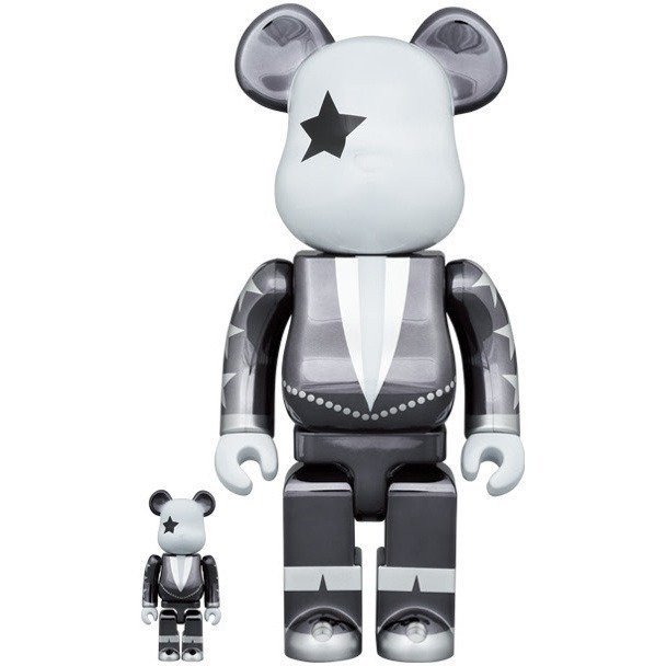 Medicom Toy Be@rbrick - 400%  100% Bearbrick set - KISS Star Child (Chrome ed.)