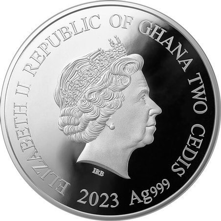 Ghana. 2 Cedis 2023 Year of the Rabbit - Lunar Year, 1/2 Oz (.999) Proof  (Ingen mindstepris)