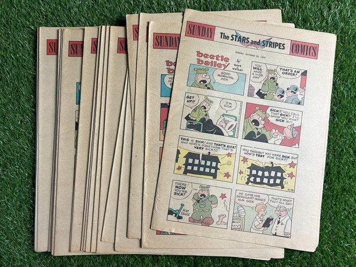 Comics - Steve Canyon, Dick Tracy, Li'l Abner - Al Capp, Prince Valiant, Andy Capp, Peanuts, Hagar, Tarzan, - 220 Comic - Første udgave - 1975/1984