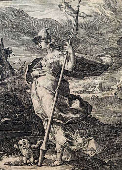 Hendrick Goltzius (1558-1617) - Minerva chiede all'Invidia di suscitare gelosia in Aglauro - Primo stato