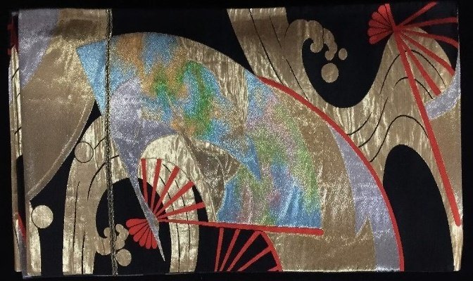 Sæt med 2 / japansk vintage kvinde Kimono bæltebånd 袋帯 FUKURO OBI - Silke - Japan - Showa periode - Heisei periode