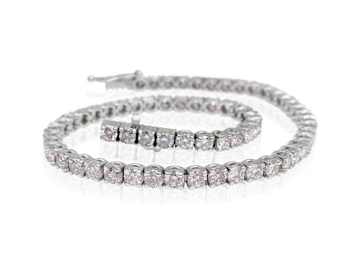 Armbånd - 14 karat Hvidguld -  4.50ct. tw. Lyserød Diamant (Naturfarvet) - Pink - GWLab