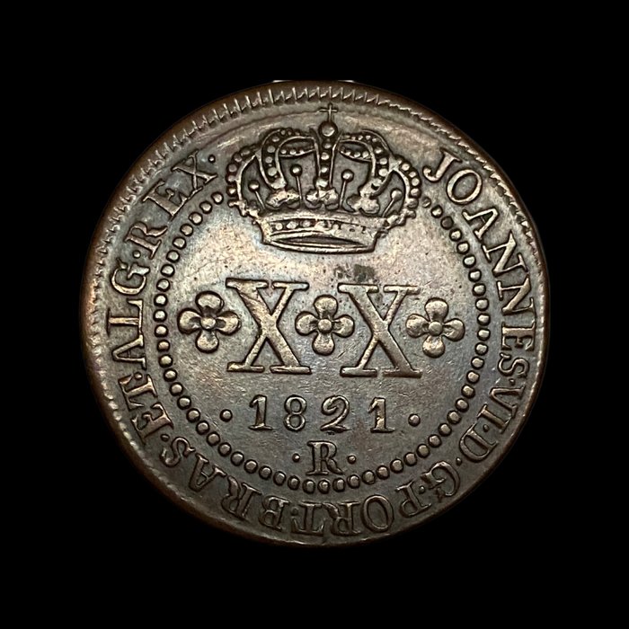 Brasilien (Kolonial). D. João VI (1816-1826). XX Reis 1821 R  (Ingen mindstepris)