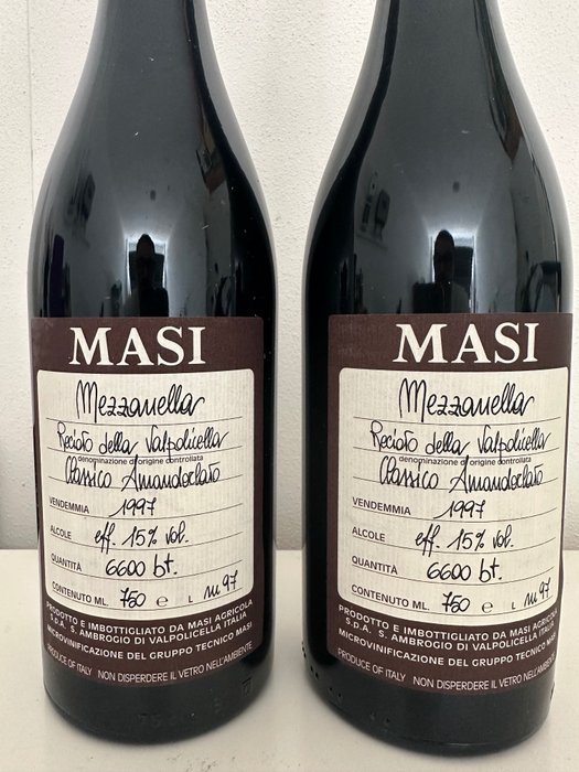 1997 Masi, Recioto della Valpolicella Classico, Amandorlato Mezzanella - Veneto DOC - 2 Flasker (0,75 L)