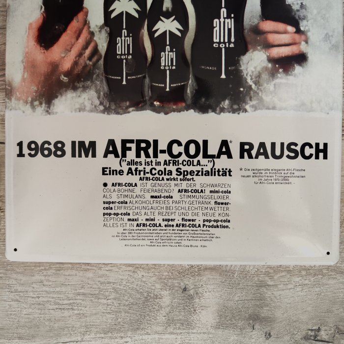 Afri Cola - Reklameplakat - Metal