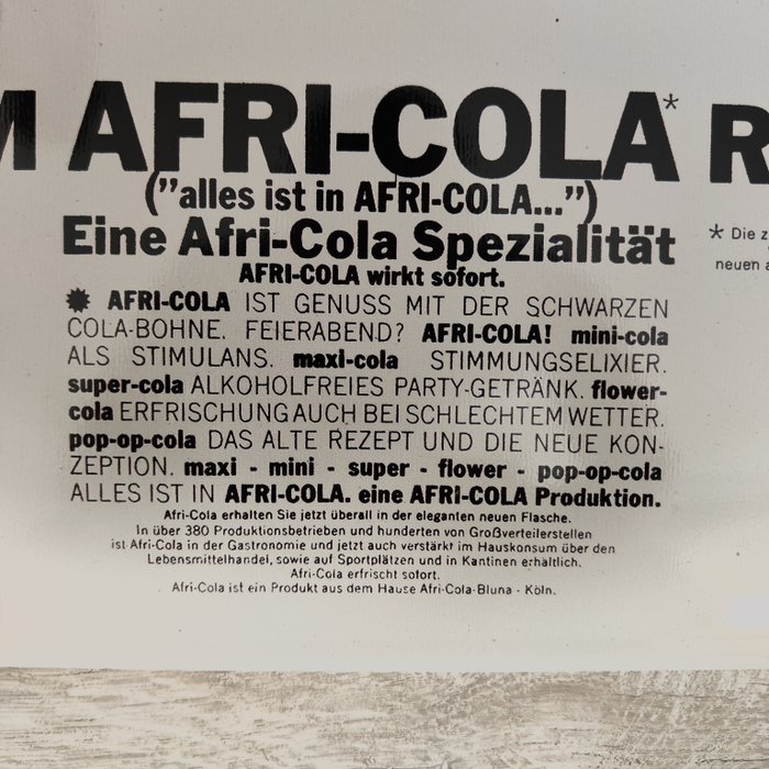 Afri Cola - Reklameplakat - Metal