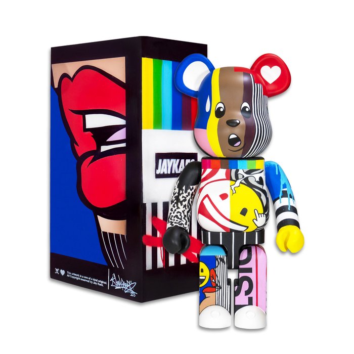 Jay Kaes (1985) - Bearbrick 1000% Hand painted (original artwork)