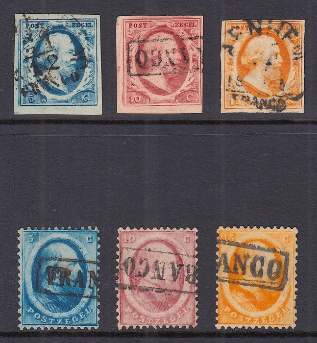 Holland 1852 - Kong Vilhelm III - NVPH 1/3 + 4/6