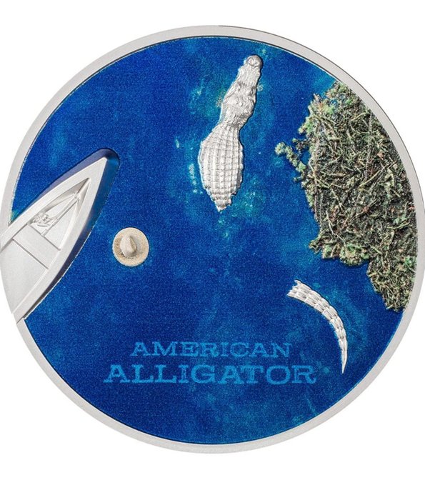 Palau. 5 Dollars 2022 American Alligator, 1 Oz (.999)