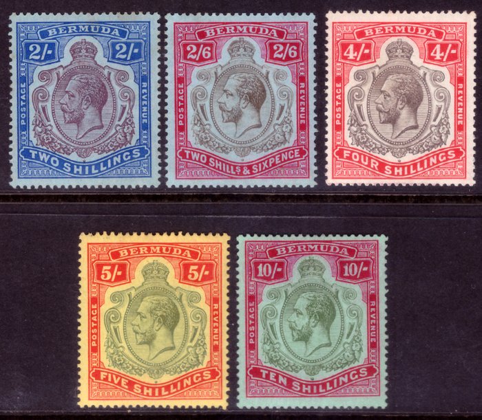 Bermuda 1918 - King Edward VII sæt med høj værdi - Stanley Gibbons