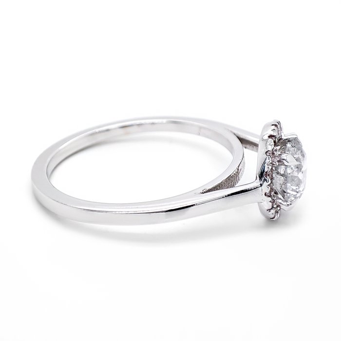 Ring - 14 karat Hvidguld -  1.15ct. tw. Diamant (Natur) - Diamant