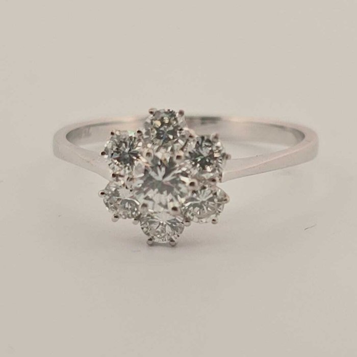 Ring - 18 kraat Hvidguld -  1.13ct. tw. Diamant (Natur)  - Diamant