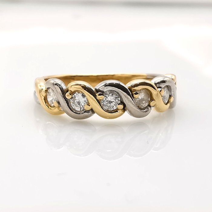 Ring - 18 kraat Gulguld, Hvidguld -  0.48ct. tw. Diamant (Natur)