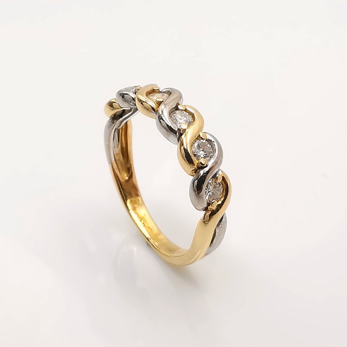 Ring - 18 kraat Gulguld, Hvidguld -  0.48ct. tw. Diamant (Natur)