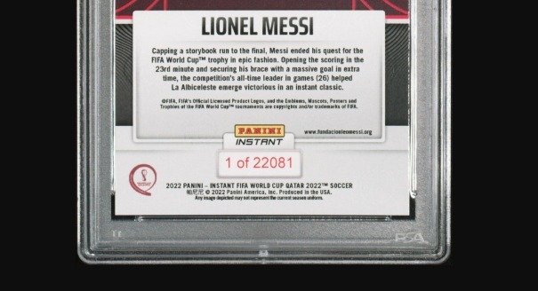 2022 Panini Instant World Cup Lionel Messi #118 PSA 10 - 1 Graded card