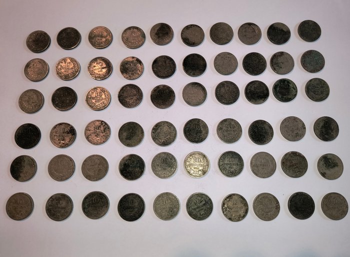 Bulgarien. Boris III (1918-1943). A Lot of 60x Old Bulgarian Coins 1906, 1912, 1913  (Ingen mindstepris)