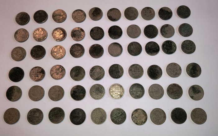 Bulgarien. Boris III (1918-1943). A Lot of 60x Old Bulgarian Coins 1906, 1912, 1913  (Ingen mindstepris)