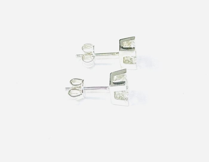 Ørestikkere - 18 kraat Hvidguld -  1.20ct. tw. Diamant (Natur)