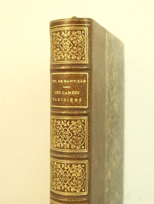 Théodore de Banville - Les camées parisiens Frontispice avec portraits à l'eau-forte de Ulm [reliure Petit-Simier] - 1866-1873