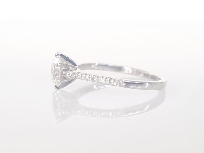 Forlovelsesring - 18 kraat Hvidguld -  090ct tw Diamant (Natur)