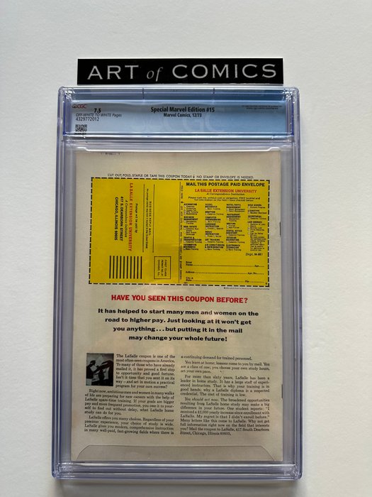 Special Marvel Edition #15 - 1st Appearance Master Of Kung Fu, Fu Manchu, Sir Denis Nayland Smith - 1st Appearance  Death - Key Marvel Early 1970's Book!! - CGC Graded 7.5 - High Grade!! - 1 Graded comic - Første udgave - 1973