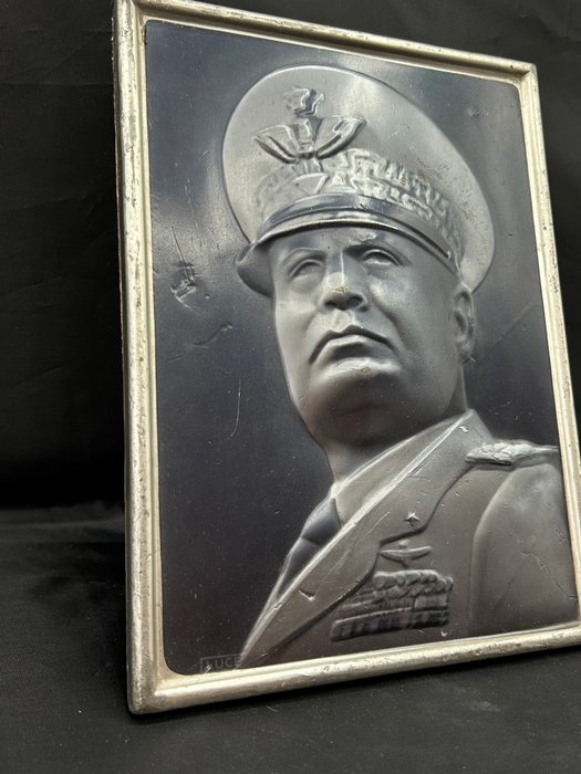 Vægtallerken - Aluminium - Benito Mussolini plakette