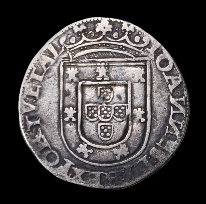 Portugal. D. João III (1521-1557). Tostão (100 Reais) - Lisboa - Cruz de Avis - PORTV:ETAL - NN Invertidos. Free Shipping